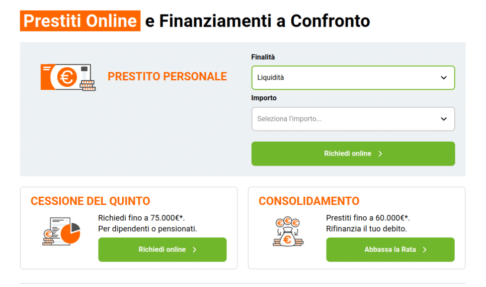 Facile.it: Compare empréstimos e financiamentos online em 90 segundos