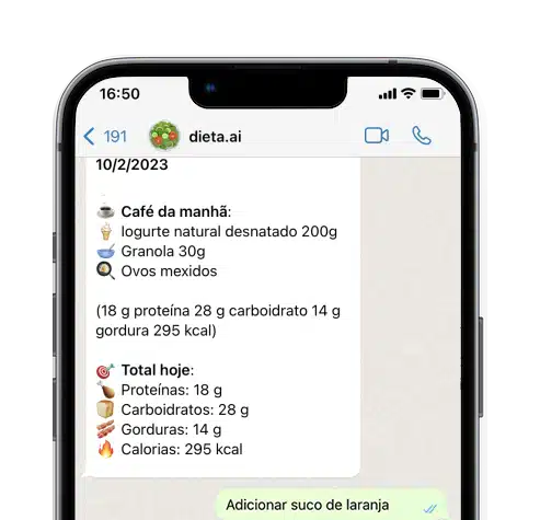 Siga sua dieta com a ajuda da IA e a simplicidade do WhatsApp